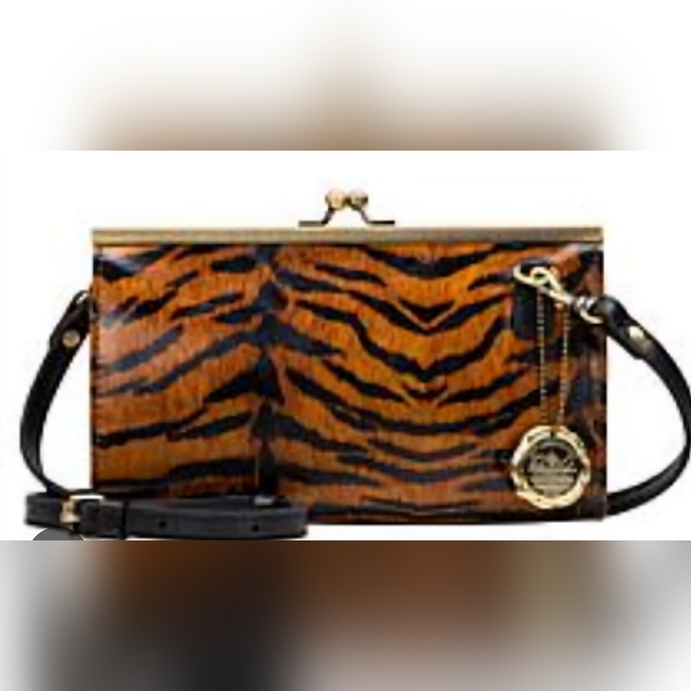 Patricia Nash Orange and Black Crossbody Animal Print